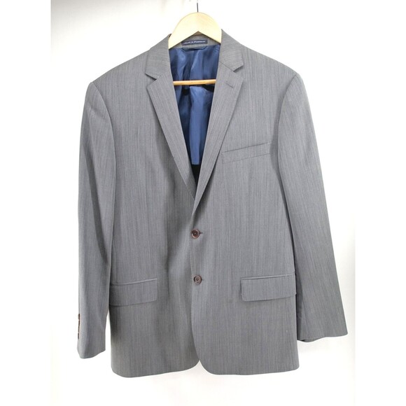 HART SCHAFFNER MARX Men's Sport Coat 42R Light Gray Wool Blazer 10 Pocket 42 Reg - Picture 1 of 12